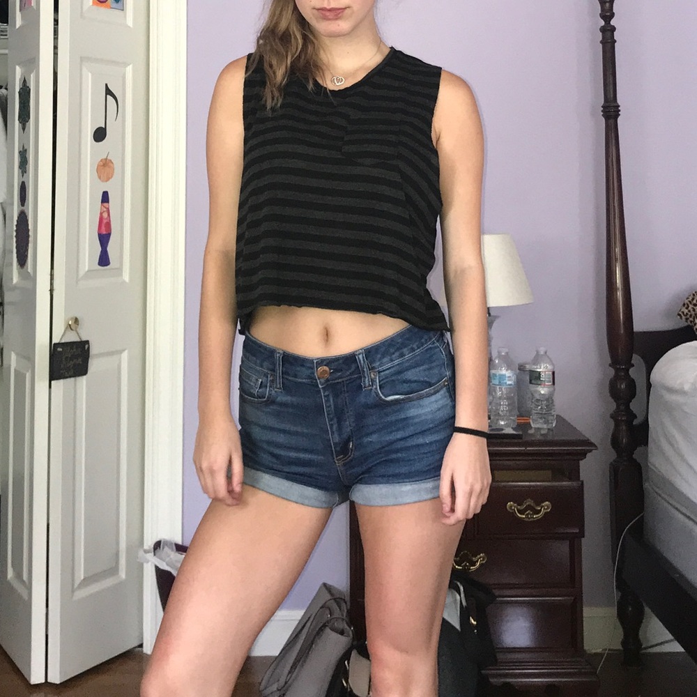 ***DONATING SOON*** BP Striped Cutoff Crop Top